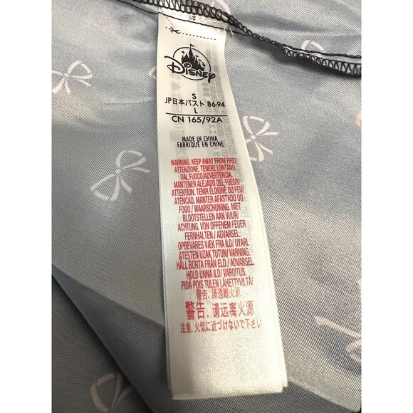 DISNEY Minnie Mouse Satin Kimono Robe Women's S Embroidered Pockets Black Pink - Picture 9 of 11